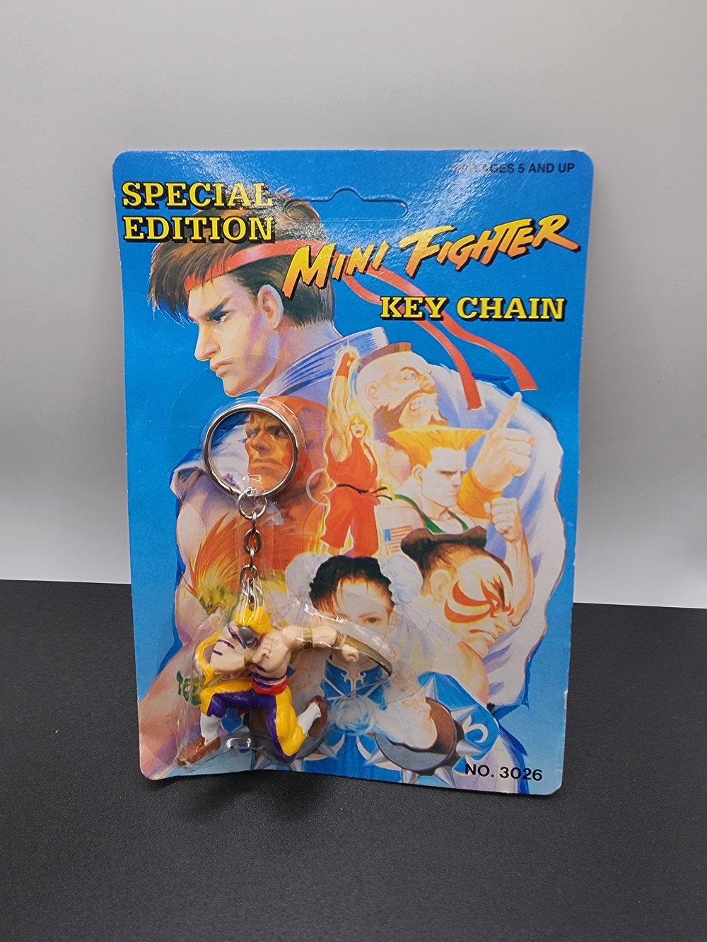 Vintage 1992 Street Fighter Mini Fighter Keychain Guile Capcom No 3026 New MOC